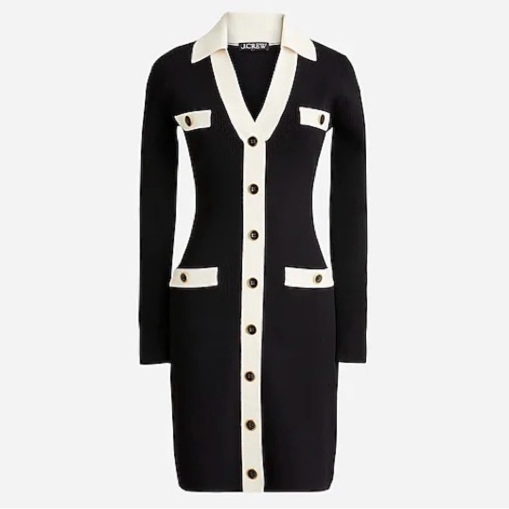J.Crew Contrast mini sweater-dress in Supersculpt yarn Size XS - Picture 3 of 16